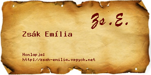 Zsák Emília névjegykártya